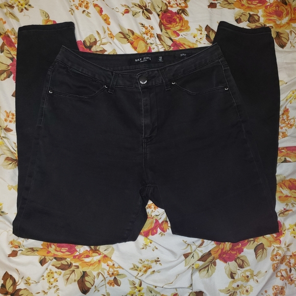 Max Jeans Denim - Womens Black MAX JEANS SKINNY Sz 10